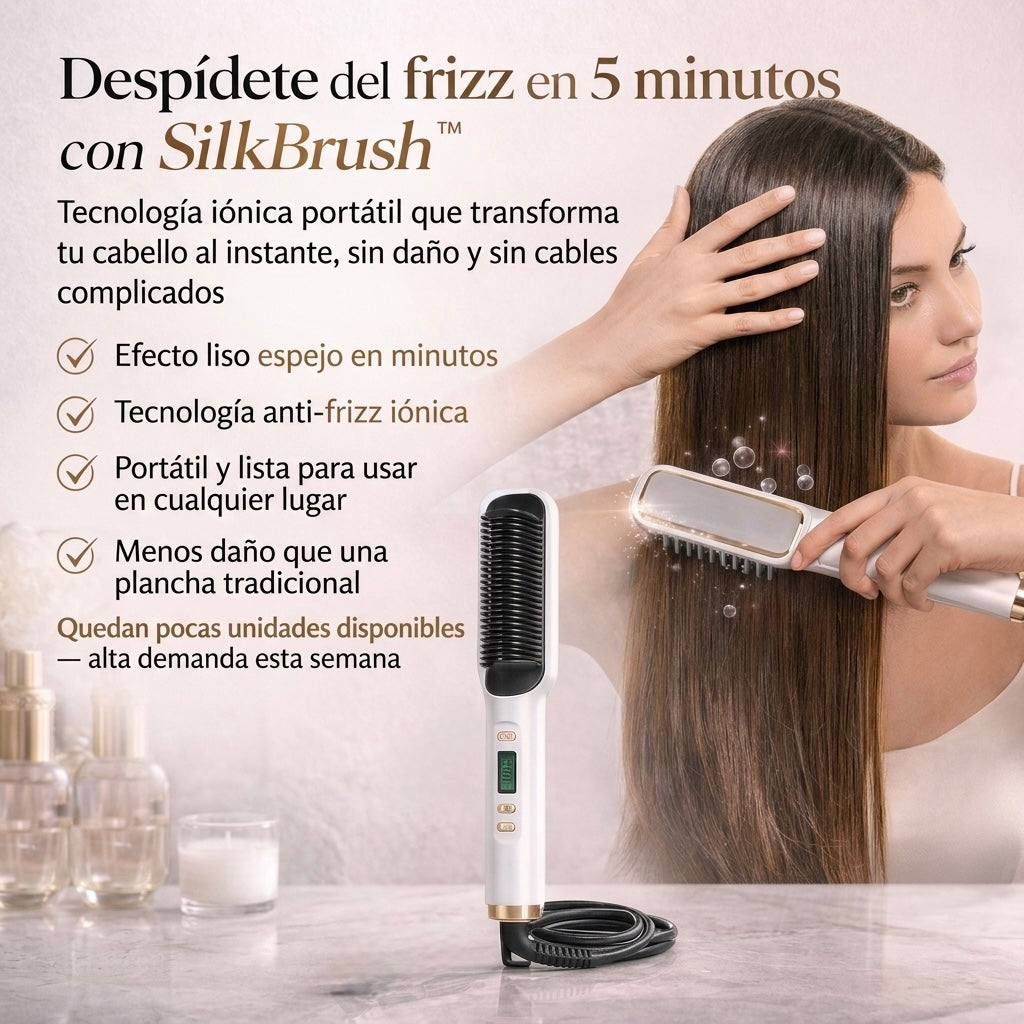 El Original SilkBrush AURA™ – Cepillo Alisador Iónico Profesional