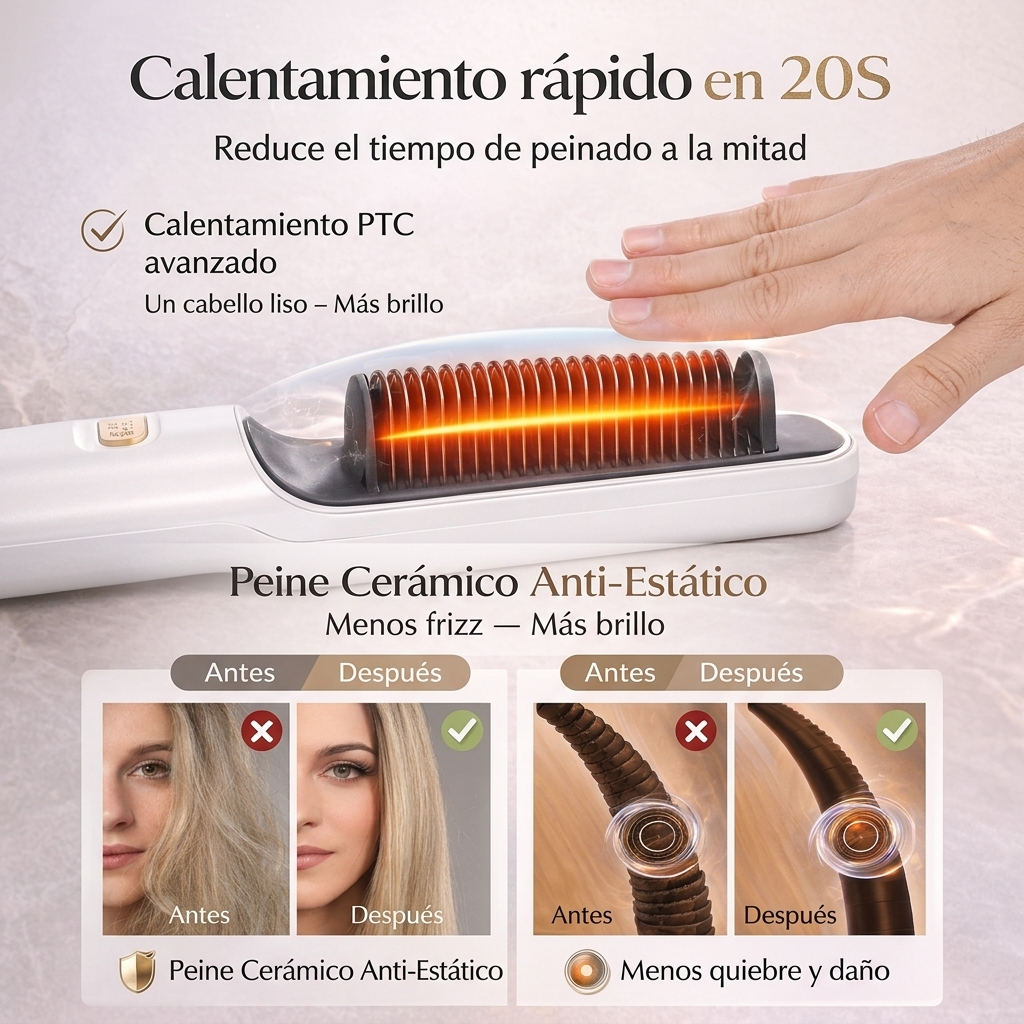 El Original SilkBrush AURA™ – Cepillo Alisador Iónico Profesional